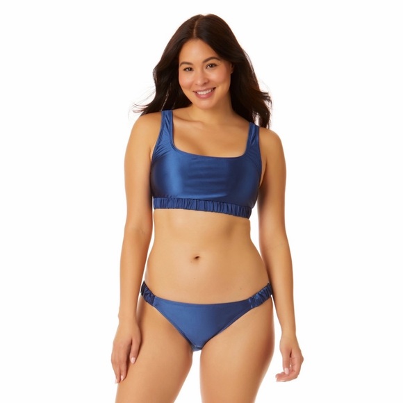 No Boundaries Juniors Lure Tipped Push Up Top Sz m (7-9) Storm Blue NWT - Picture 4 of 11